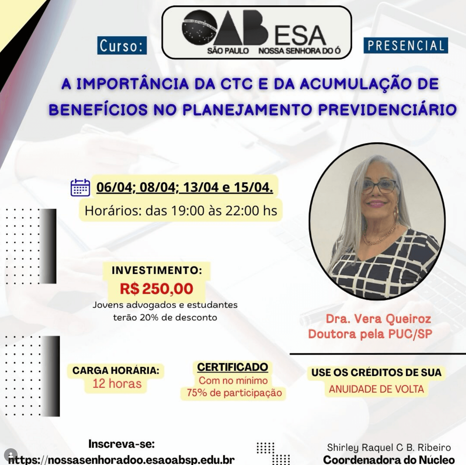 📙 ESA NSO: A importância da CTC e da acumulação de benefícios no planejamento previdenciário