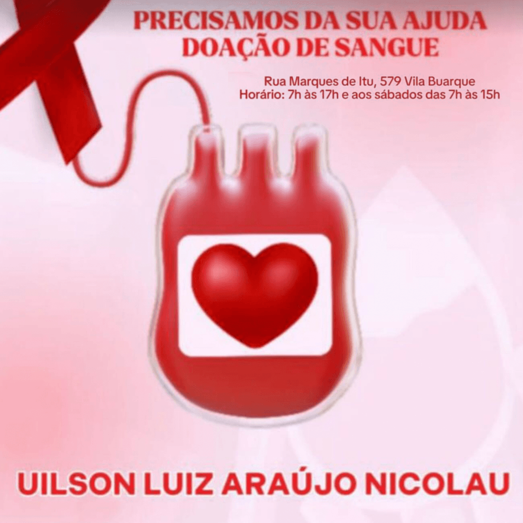 ❤️ URGENTE! Pedido de doação de sangue
