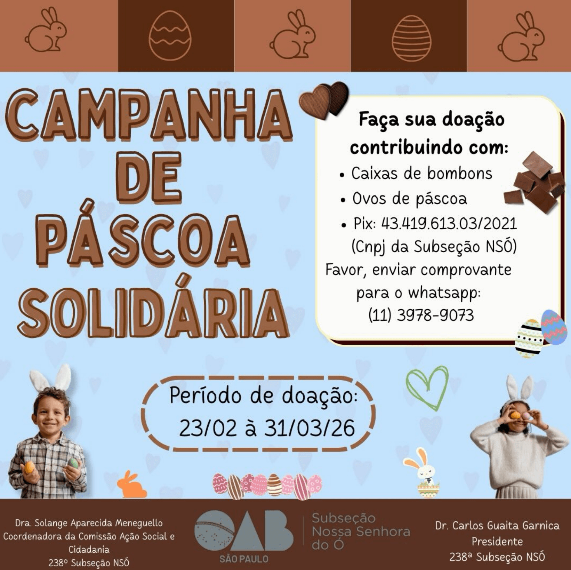 Campanha de Páscoa Solidária 🪺🪺🐰🙏🙏