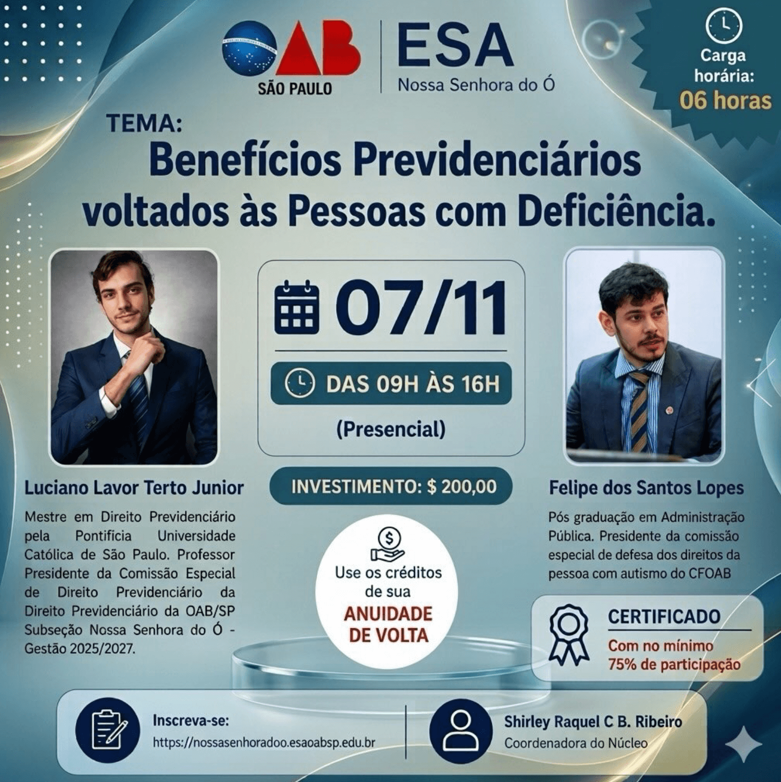 📙 ESA NSO: Benefícios Previdenciários voltados às Pessoas com Deficiência